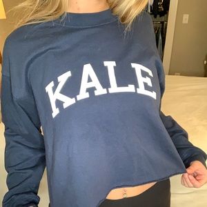 ‘kale’ cropped crew neck